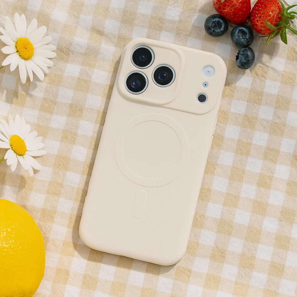 ShieldCase® ShieldCase iPhone 17 Pro Max Siliconen MagSafe back cover (beige)