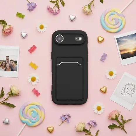 ShieldCase® ShieldCase iPhone Air siliconen hoesje met pasjeshouder (zwart)