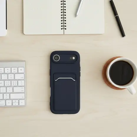 ShieldCase® ShieldCase iPhone Air siliconen hoesje met pasjeshouder (donkerblauw)