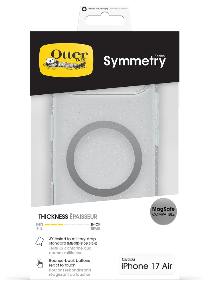 Otterbox OtterBox iPhone Air Symmetry Clear MagSafe hoesje (glitter) Otterbox OtterBox iPhone Air Symmetry Clear MagSafe hoesje (glitter)