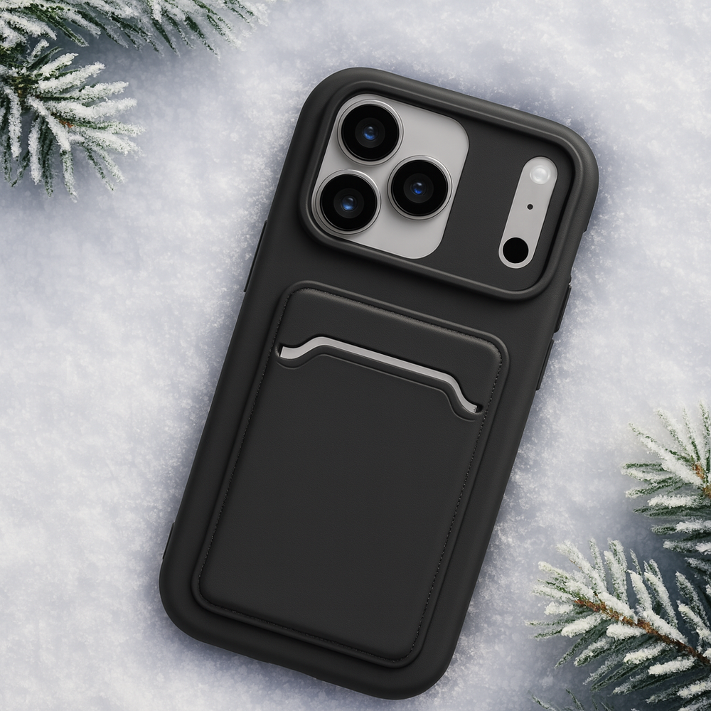 ShieldCase® ShieldCase iPhone 17 Pro siliconen hoesje met pasjeshouder (zwart)