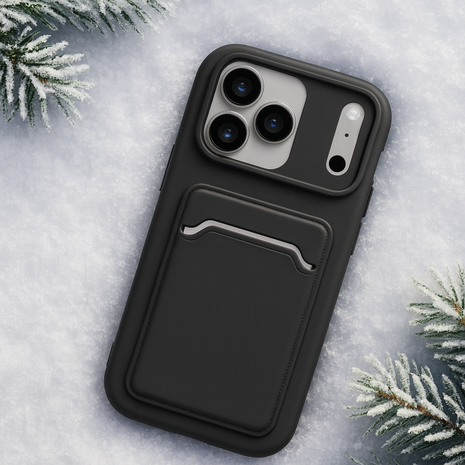ShieldCase® ShieldCase iPhone 17 Pro siliconen hoesje met pasjeshouder (zwart)