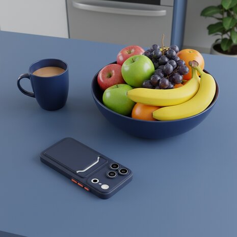 ShieldCase® ShieldCase iPhone 17 Pro Max Back cover met pasjeshouder (donkerblauw) ShieldCase® ShieldCase iPhone 17 Pro Max Back cover met pasjeshouder (donkerblauw)