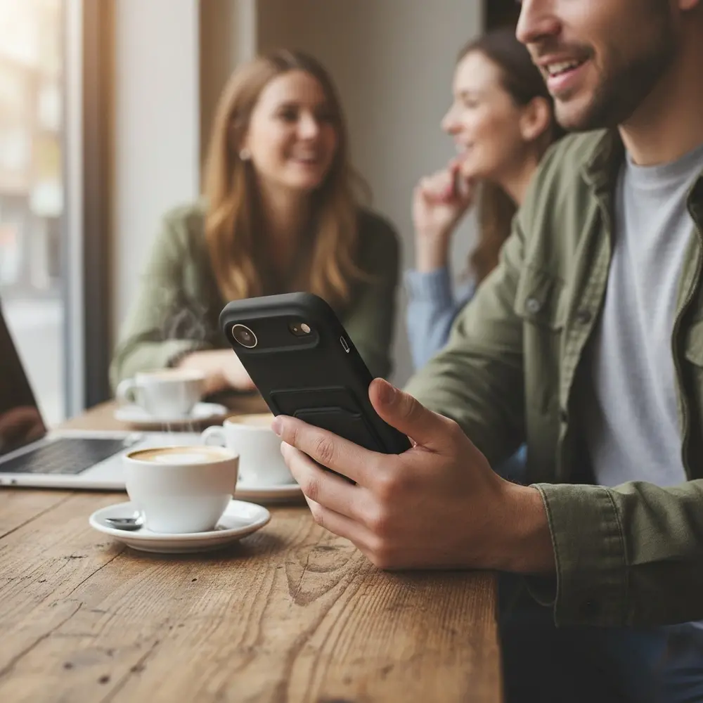 ShieldCase® ShieldCase iPhone Air siliconen hoesje met pasjeshouder (zwart)