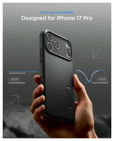 Spigen Spigen iPhone 17 Pro Tough Armor MagSafe case (zwart)