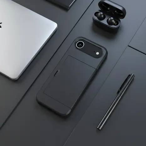 ShieldCase® ShieldCase iPhone Air Kaarthouder case met slider (zwart)