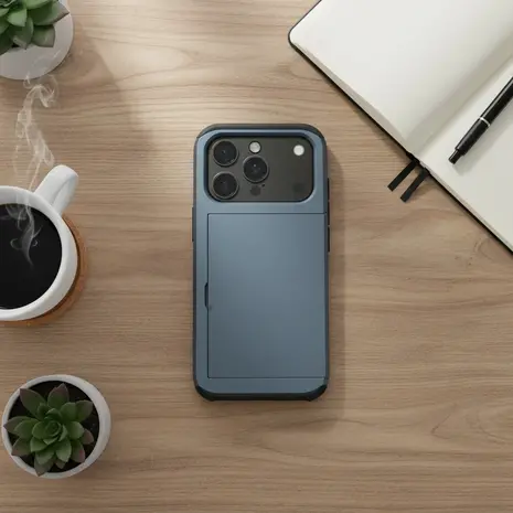 ShieldCase® ShieldCase iPhone 17 Pro Max Kaarthouder case met slider (donkerblauw) ShieldCase® ShieldCase iPhone 17 Pro Max Kaarthouder case met slider (donkerblauw)