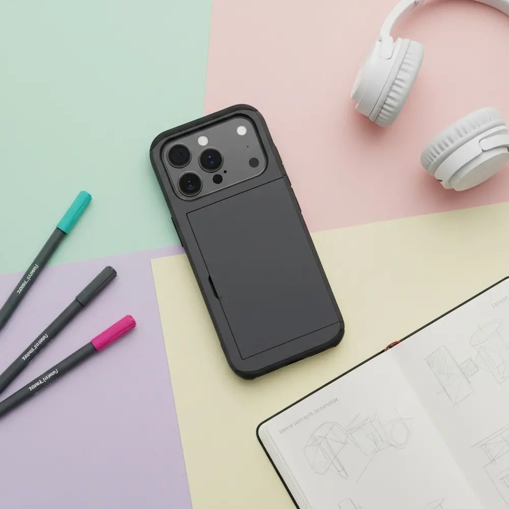 ShieldCase® ShieldCase iPhone 17 Pro Max Kaarthouder case met slider (zwart) ShieldCase® ShieldCase iPhone 17 Pro Max Kaarthouder case met slider (zwart)