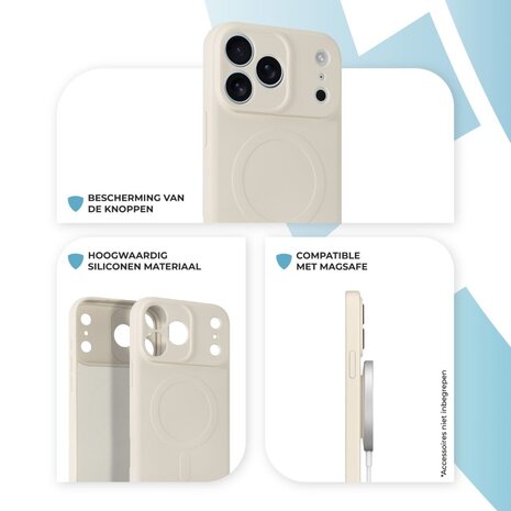 ShieldCase® ShieldCase iPhone 17 Pro Max Siliconen MagSafe back cover (beige)