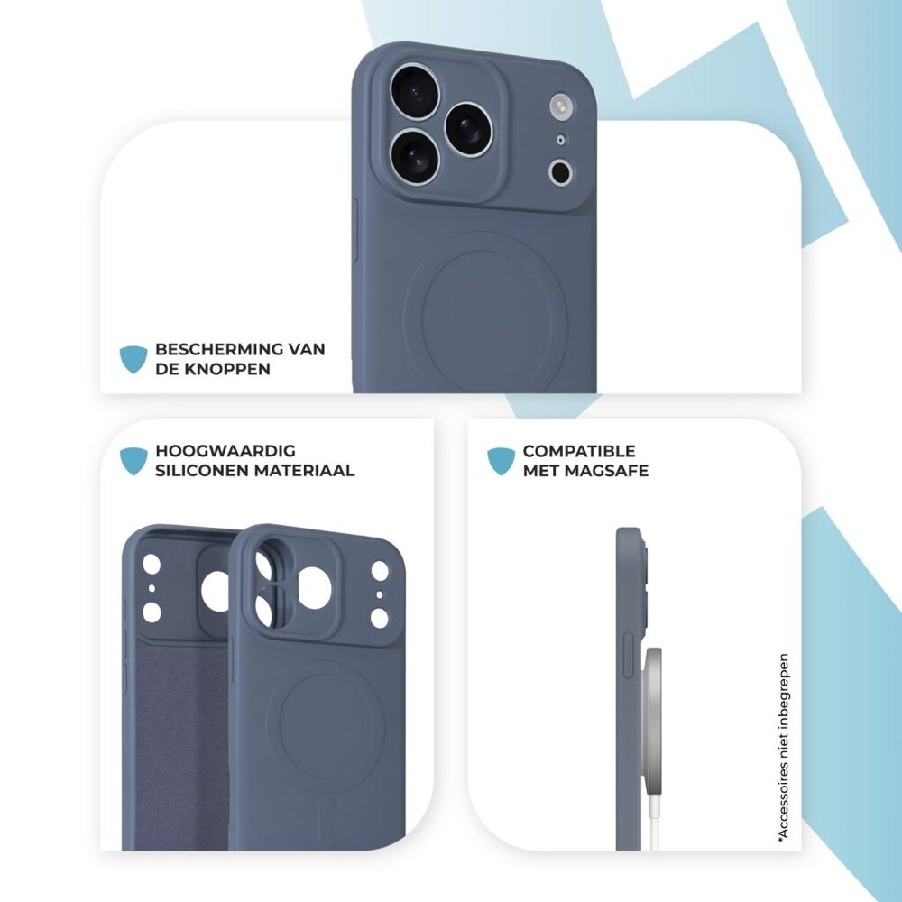 ShieldCase® ShieldCase iPhone 17 Pro Max Siliconen MagSafe back cover (grijs)