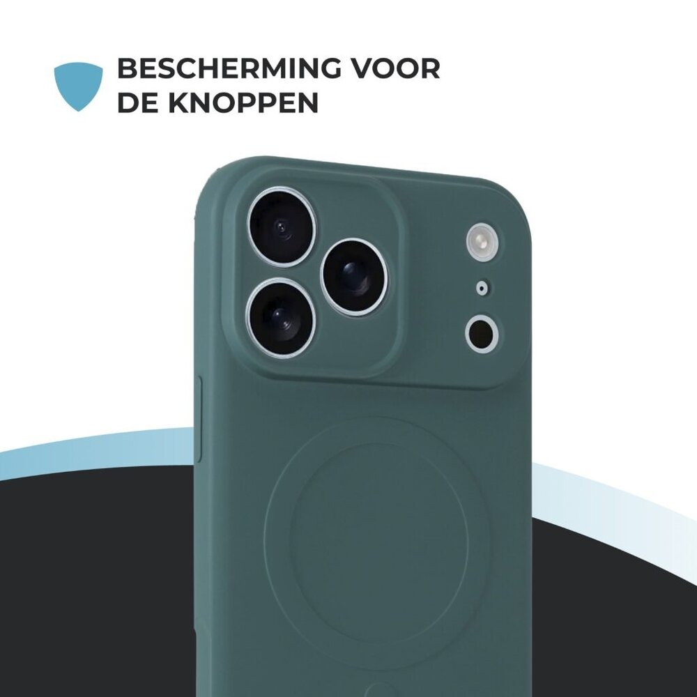 ShieldCase® ShieldCase iPhone 17 Pro Max Siliconen MagSafe back cover (donkergroen)