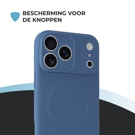 ShieldCase® ShieldCase iPhone 17 Pro Max Siliconen MagSafe back cover (donkerblauw)