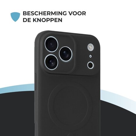 ShieldCase® ShieldCase iPhone 17 Pro Max Siliconen MagSafe back cover (zwart)