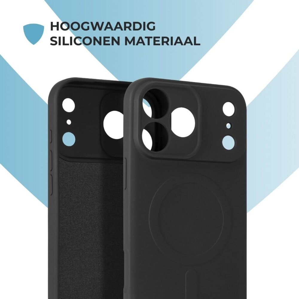 ShieldCase® ShieldCase iPhone 17 Pro Max Siliconen MagSafe back cover (zwart)