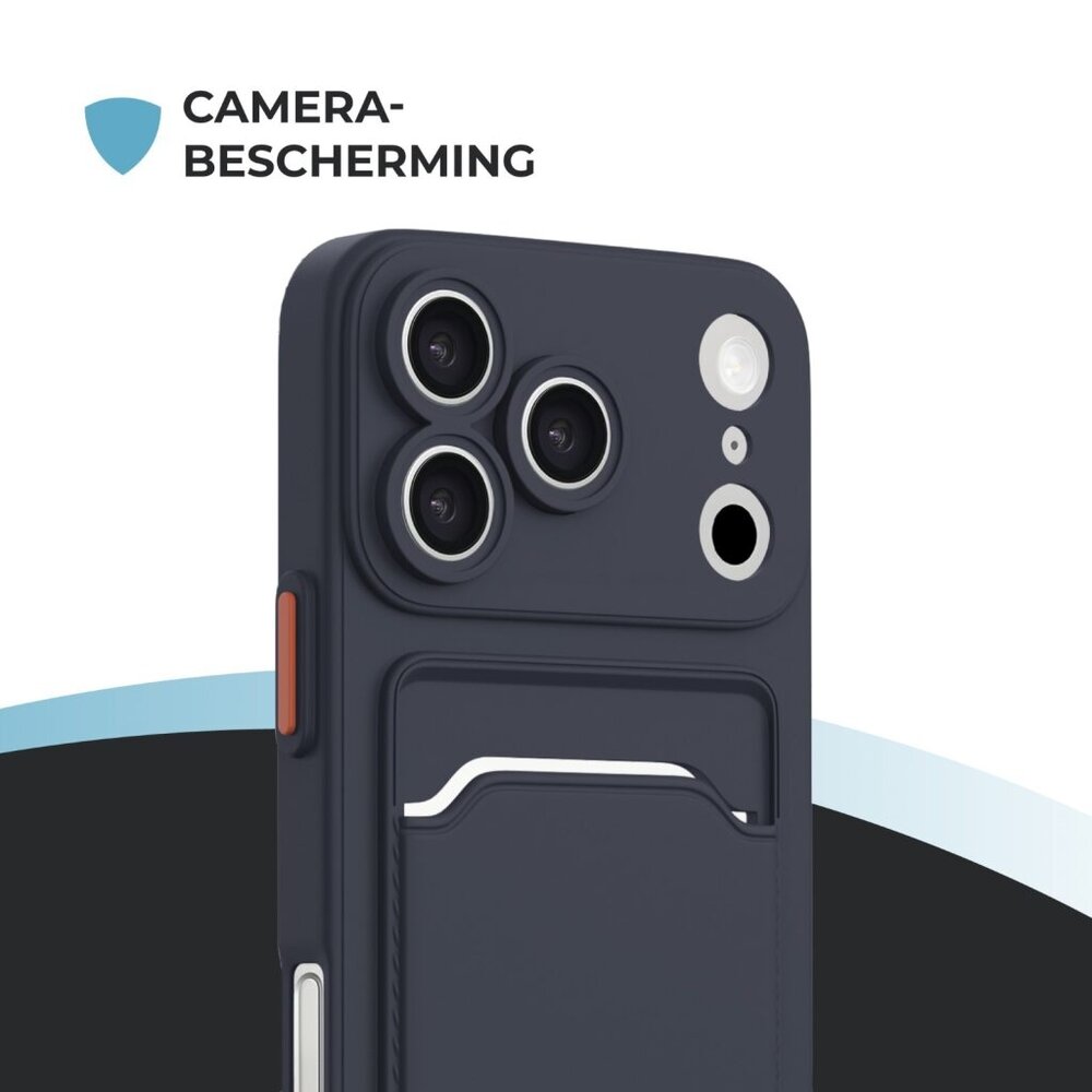 ShieldCase® ShieldCase iPhone 17 Pro Max Back cover met pasjeshouder (donkerblauw) ShieldCase® ShieldCase iPhone 17 Pro Max Back cover met pasjeshouder (donkerblauw)