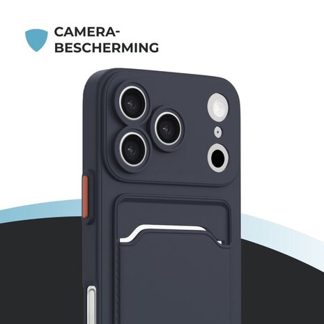 ShieldCase® ShieldCase iPhone 17 Pro Max Back cover met pasjeshouder (donkerblauw) ShieldCase® ShieldCase iPhone 17 Pro Max Back cover met pasjeshouder (donkerblauw)