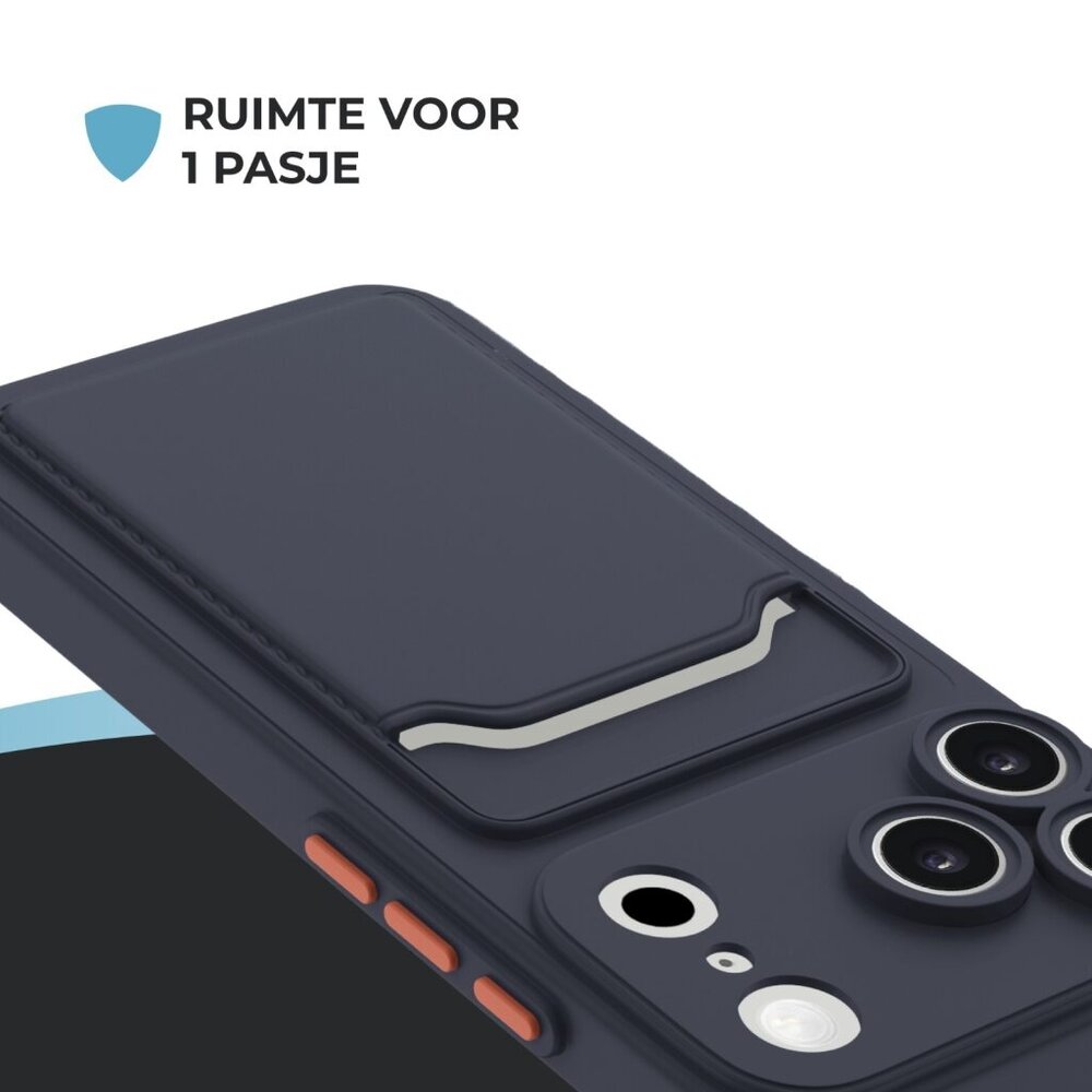 ShieldCase® ShieldCase iPhone 17 Pro Max Back cover met pasjeshouder (donkerblauw) ShieldCase® ShieldCase iPhone 17 Pro Max Back cover met pasjeshouder (donkerblauw)