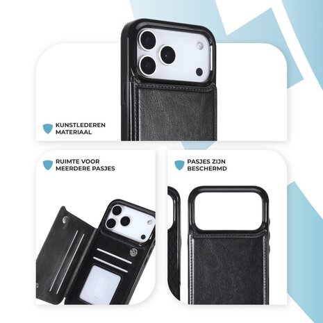 ShieldCase® ShieldCase iPhone 17 Pro Max Wallet case (zwart) ShieldCase® ShieldCase iPhone 17 Pro Max Wallet case (zwart)