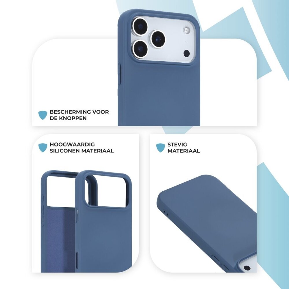 ShieldCase® ShieldCase iPhone 17 Pro Max siliconen hoesje (donkerblauw)