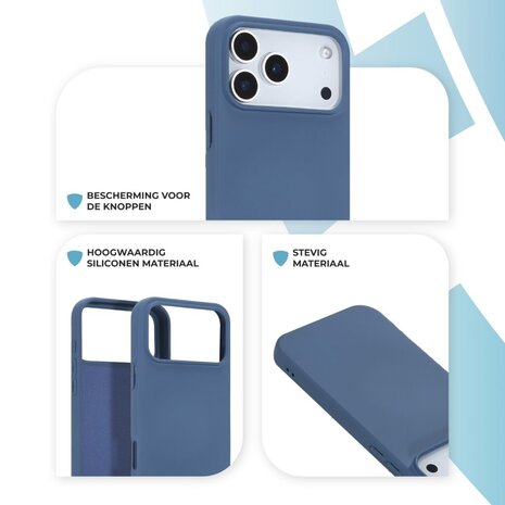 ShieldCase® ShieldCase iPhone 17 Pro Max siliconen hoesje (donkerblauw)