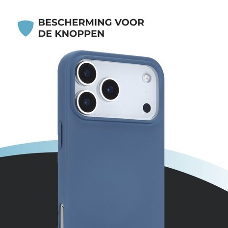 ShieldCase® ShieldCase iPhone 17 Pro Max siliconen hoesje (donkerblauw)