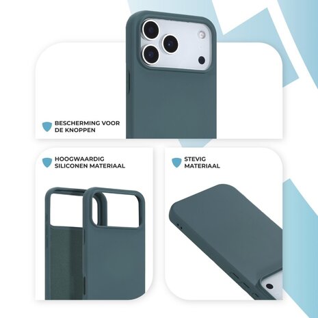 ShieldCase® ShieldCase iPhone 17 Pro Max siliconen hoesje (donkergroen)