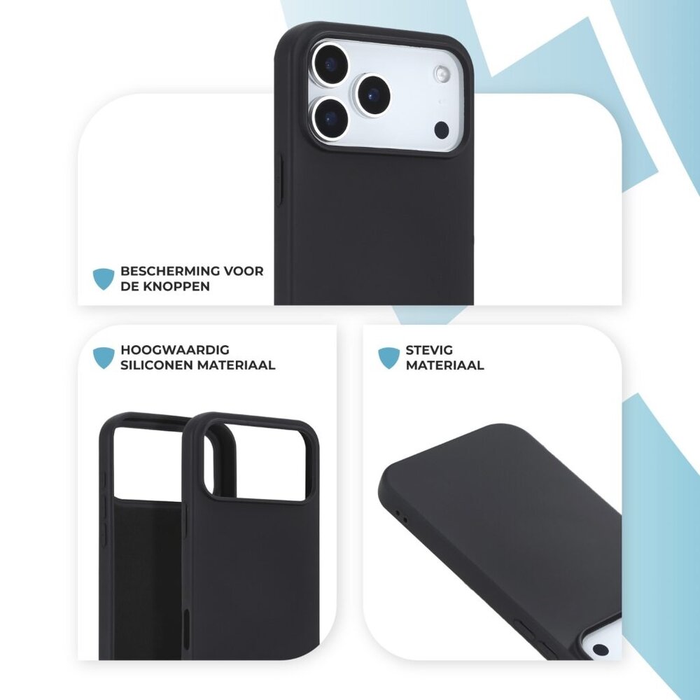 ShieldCase® ShieldCase iPhone 17 Pro Max siliconen hoesje (zwart)