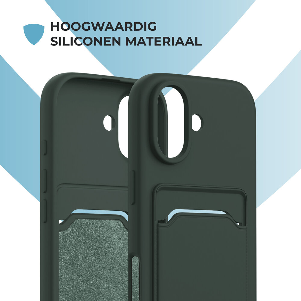 ShieldCase® ShieldCase iPhone 17 siliconen hoesje met pasjeshouder (donkergroen)