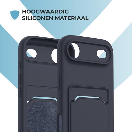 ShieldCase® ShieldCase iPhone Air siliconen hoesje met pasjeshouder (donkerblauw)