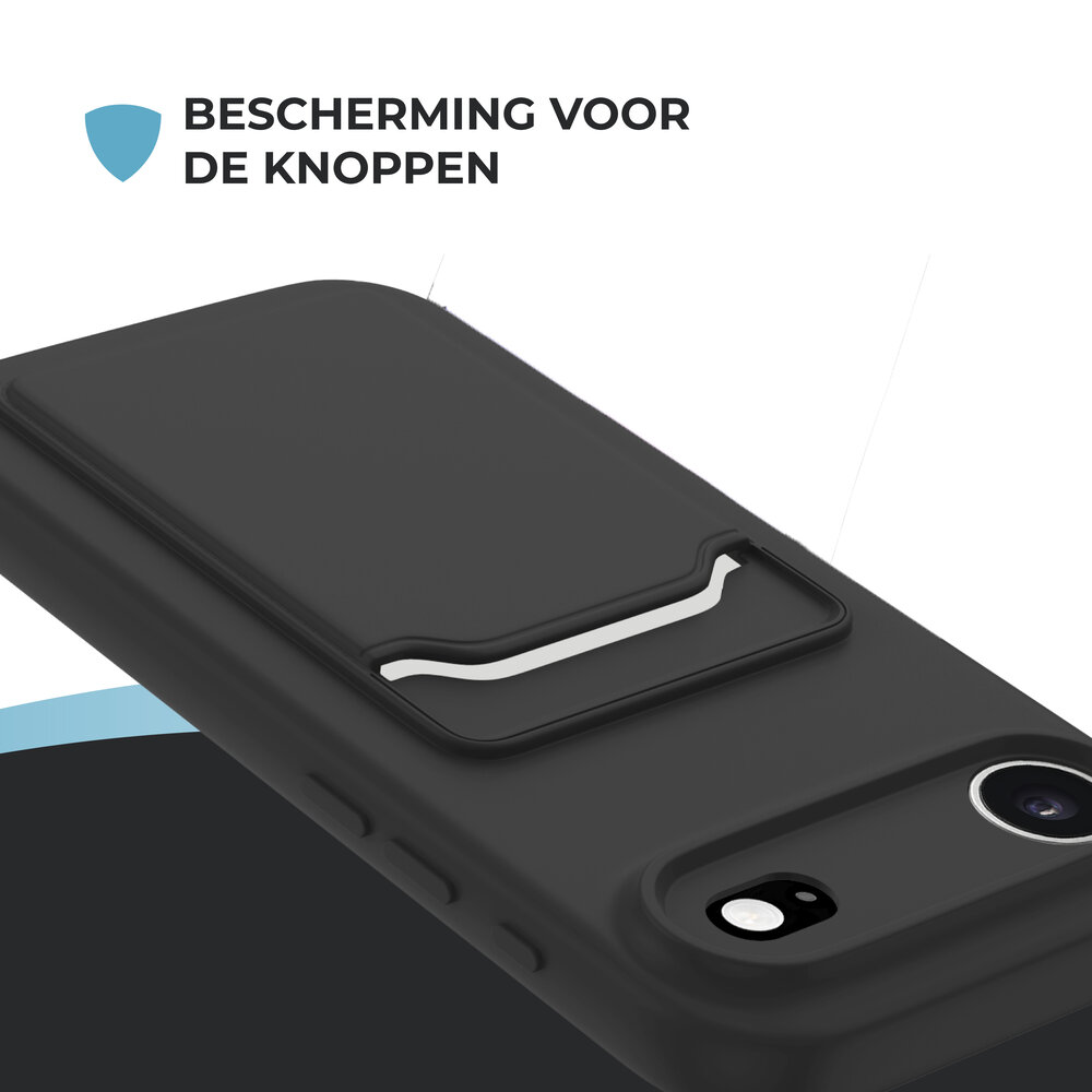 ShieldCase® ShieldCase iPhone Air siliconen hoesje met pasjeshouder (zwart)