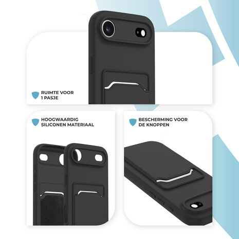 ShieldCase® ShieldCase iPhone Air siliconen hoesje met pasjeshouder (zwart)