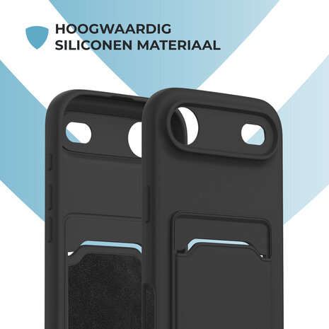 ShieldCase® ShieldCase iPhone Air siliconen hoesje met pasjeshouder (zwart)