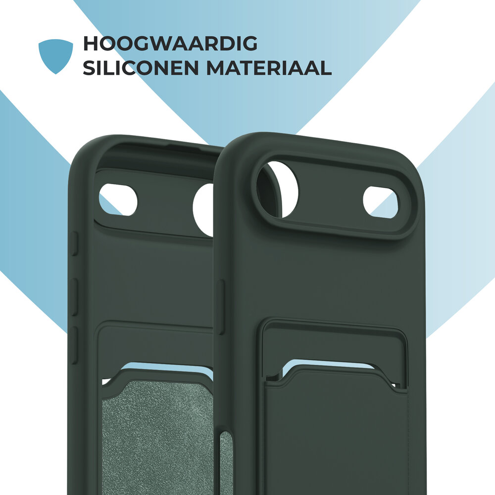 ShieldCase® ShieldCase iPhone Air siliconen hoesje met pasjeshouder (donkergroen)