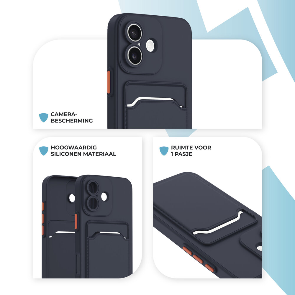 ShieldCase® ShieldCase iPhone 17 Back cover met pasjeshouder (donkerblauw) ShieldCase® ShieldCase iPhone 17 Back cover met pasjeshouder (donkerblauw)