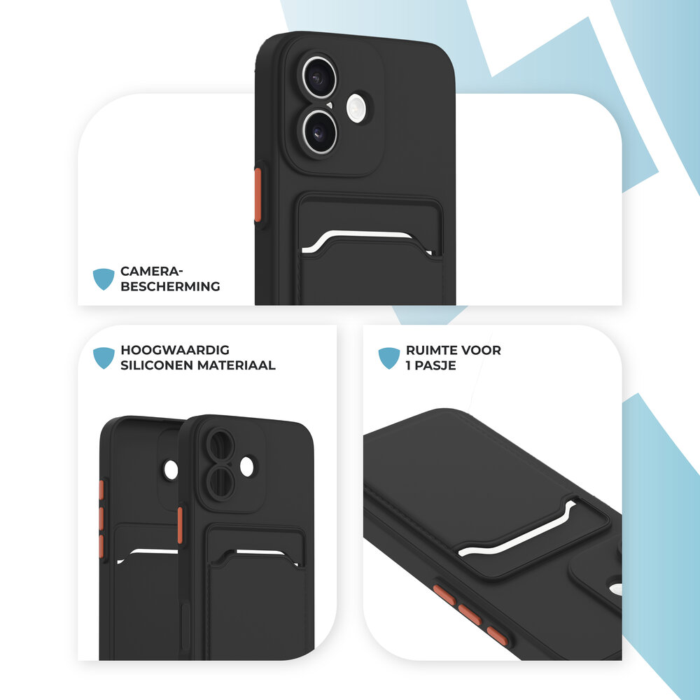 ShieldCase® ShieldCase iPhone 17 Back cover met pasjeshouder (zwart) ShieldCase® ShieldCase iPhone 17 Back cover met pasjeshouder (zwart)