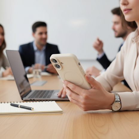 ShieldCase® ShieldCase iPhone 17 Siliconen MagSafe back cover (beige)