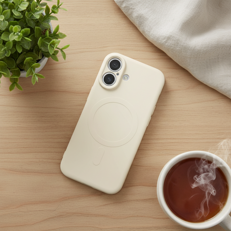 ShieldCase® ShieldCase iPhone 17 Siliconen MagSafe back cover (beige)