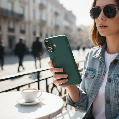 ShieldCase® ShieldCase iPhone 17 Siliconen MagSafe back cover (donkergroen)