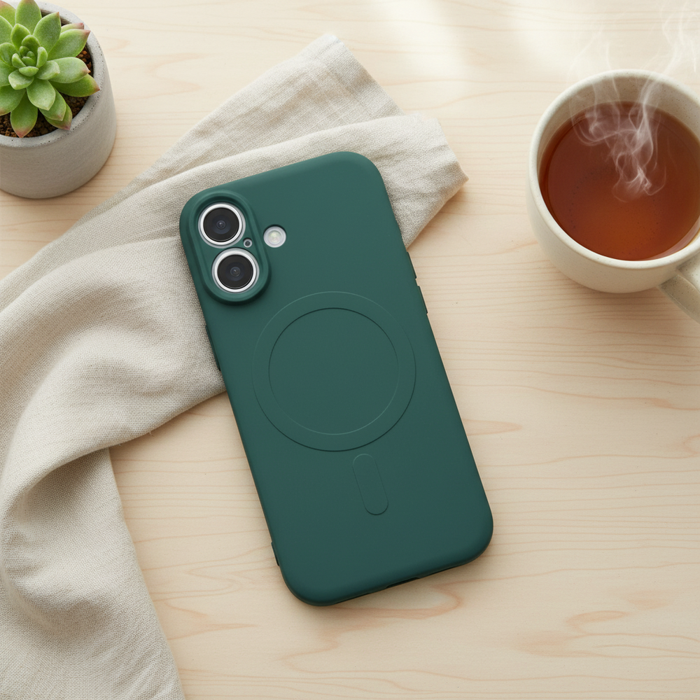 ShieldCase® ShieldCase iPhone 17 Siliconen MagSafe back cover (donkergroen)