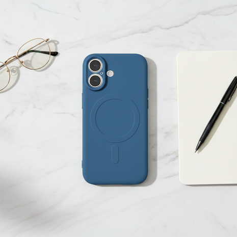 ShieldCase® ShieldCase iPhone 17 Siliconen MagSafe back cover (donkerblauw)