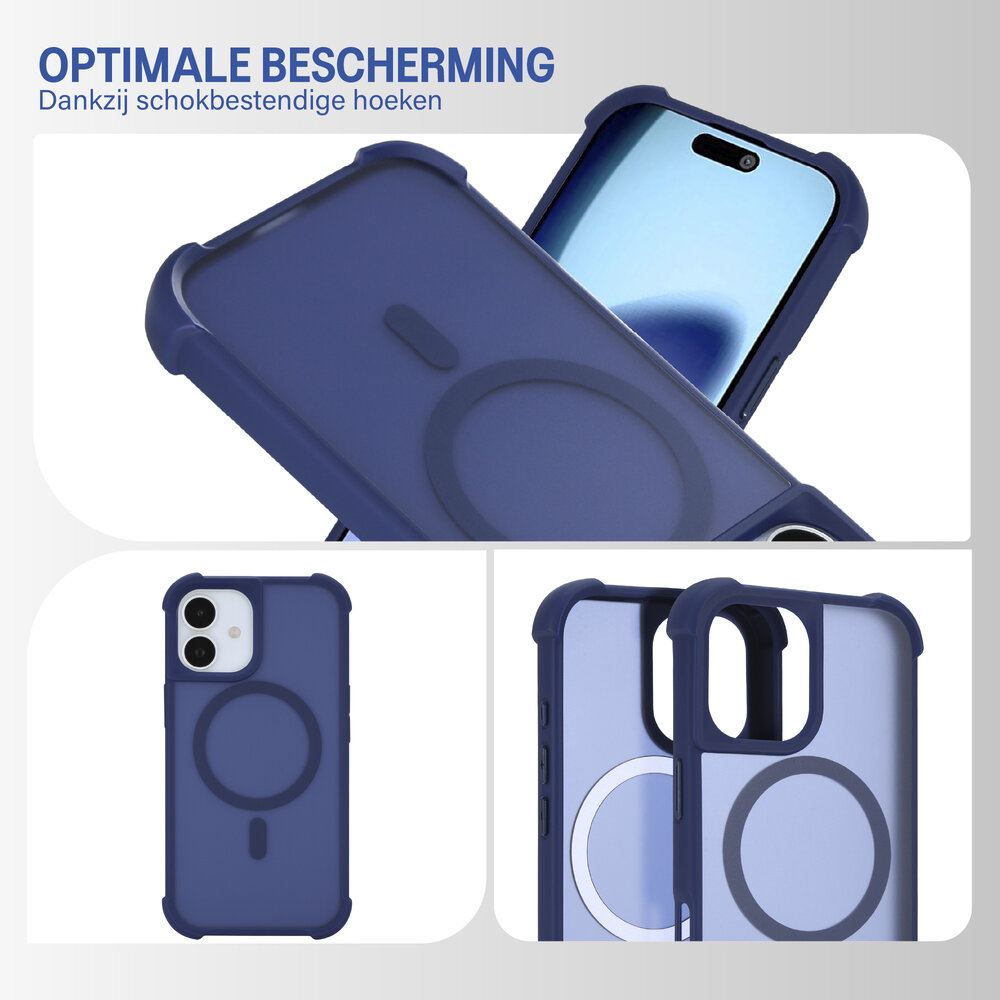 Coverzs Coverzs iPhone 17 matte shock case met MagSafe (donkerblauw) Coverzs Coverzs iPhone 17 matte shock case met MagSafe (donkerblauw)