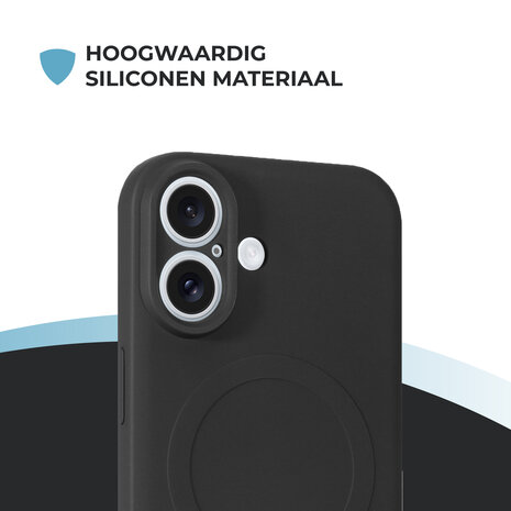 ShieldCase® ShieldCase iPhone 17 Siliconen MagSafe back cover (zwart)