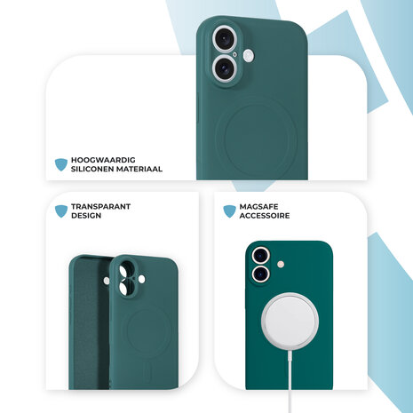 ShieldCase® ShieldCase iPhone 17 Siliconen MagSafe back cover (donkergroen)