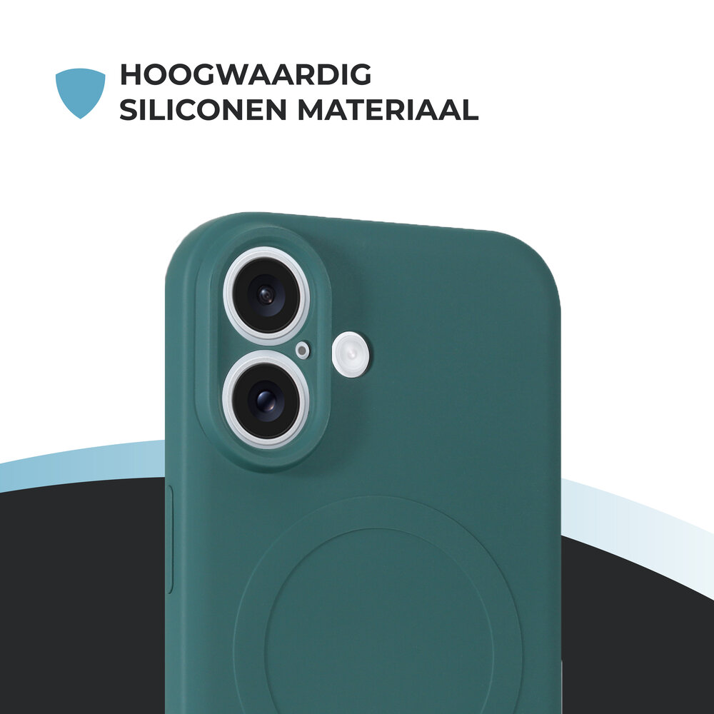 ShieldCase® ShieldCase iPhone 17 Siliconen MagSafe back cover (donkergroen)