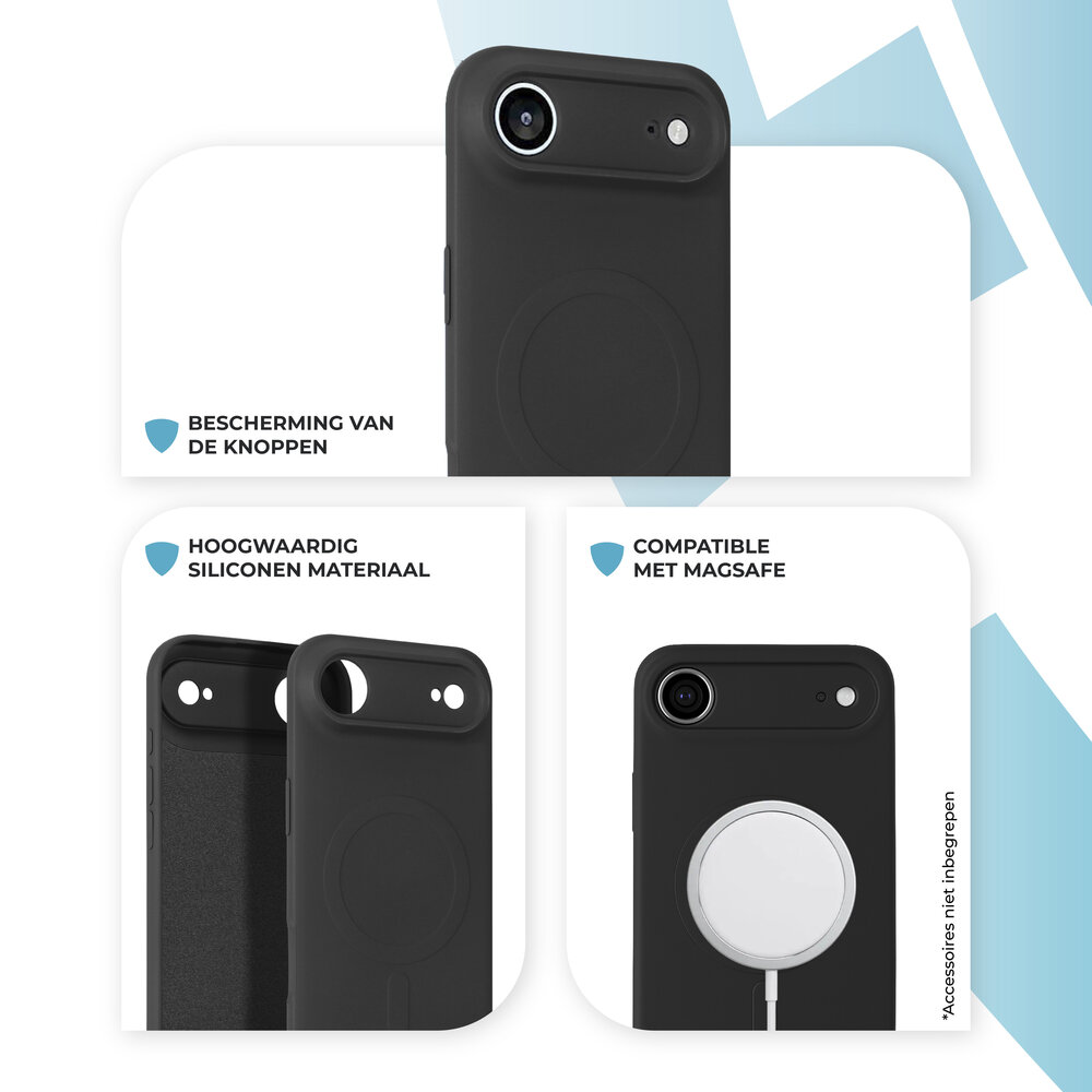 ShieldCase® ShieldCase iPhone Air Siliconen MagSafe back cover (zwart)