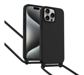 ShieldCase® iPhone 15 Pro hoesje met telefoonkoord (zwart)