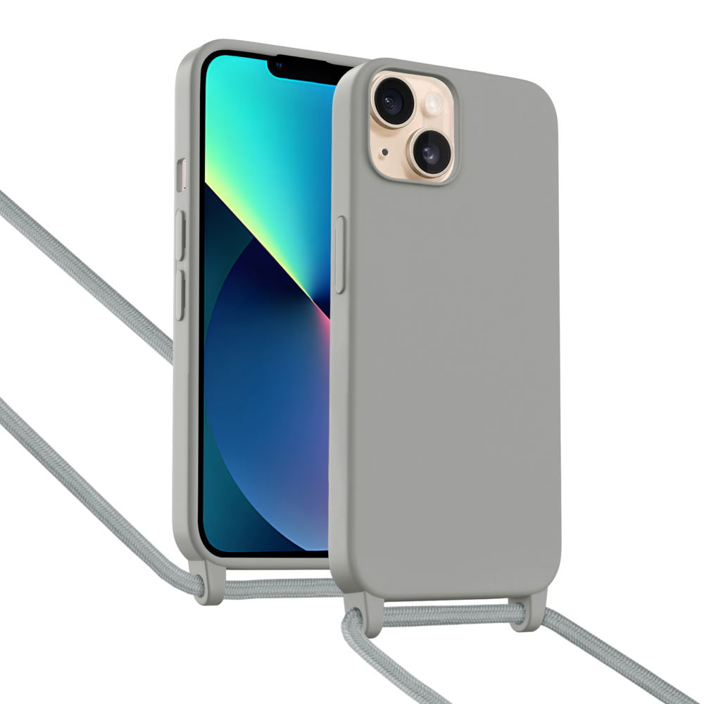 ShieldCase® ShieldCase iPhone 13 hoesje met telefoonkoord (grijs) ShieldCase® ShieldCase iPhone 13 hoesje met telefoonkoord (grijs)