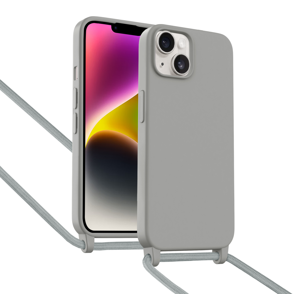 ShieldCase® ShieldCase iPhone 14 hoesje met telefoonkoord (grijs) ShieldCase® ShieldCase iPhone 14 hoesje met telefoonkoord (grijs)