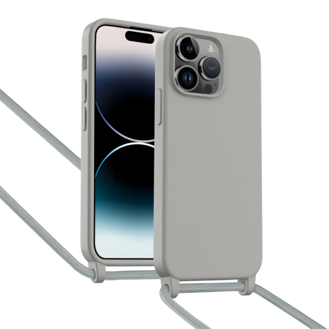 ShieldCase® ShieldCase iPhone 14 Pro hoesje met telefoonkoord (grijs) ShieldCase® ShieldCase iPhone 14 Pro hoesje met telefoonkoord (grijs)