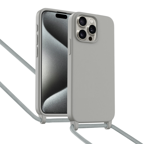 ShieldCase® ShieldCase iPhone 15 Pro Max hoesje met telefoonkoord (grijs) ShieldCase® ShieldCase iPhone 15 Pro Max hoesje met telefoonkoord (grijs)